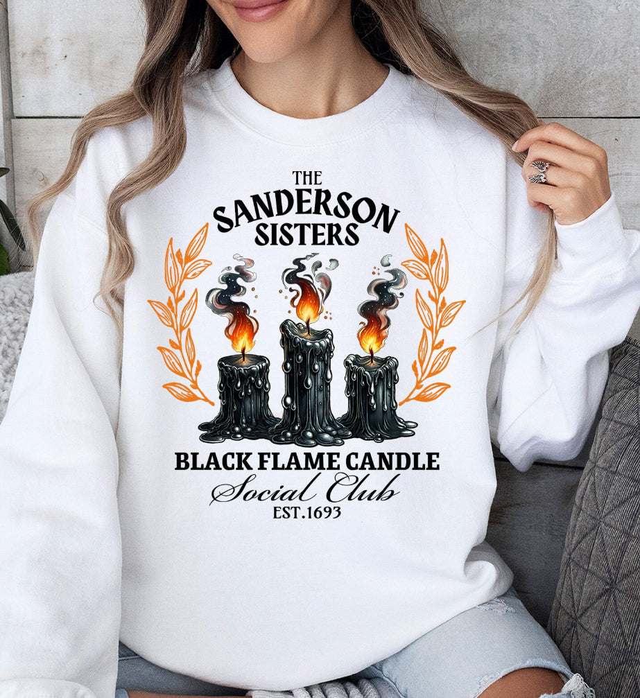 Black flame candle sweatshirt
