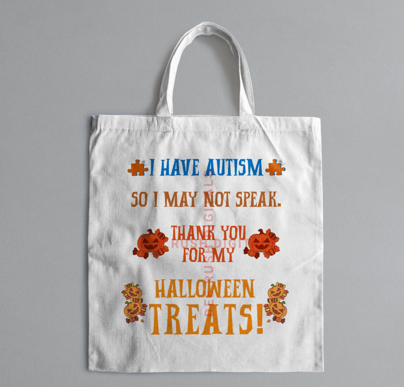 Autism halloween treat bag