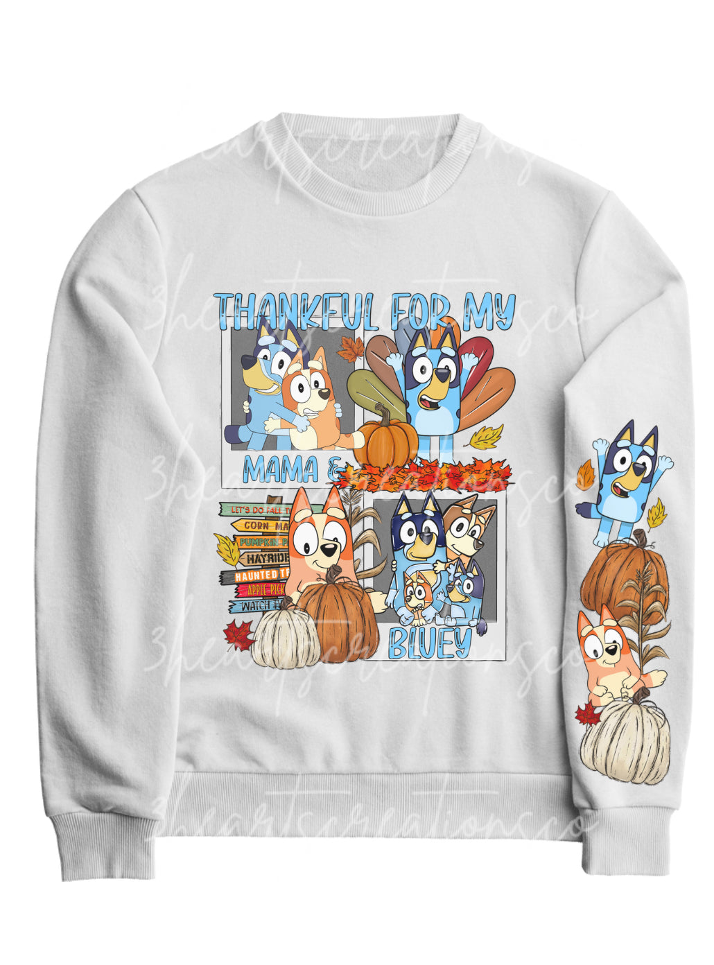 Kids Blue Thanksgiving sweatshirt