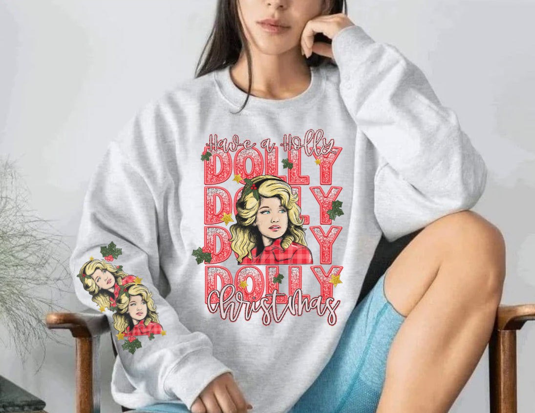 Dolly Parton Sweatshirt, Holly Dolly Christmas