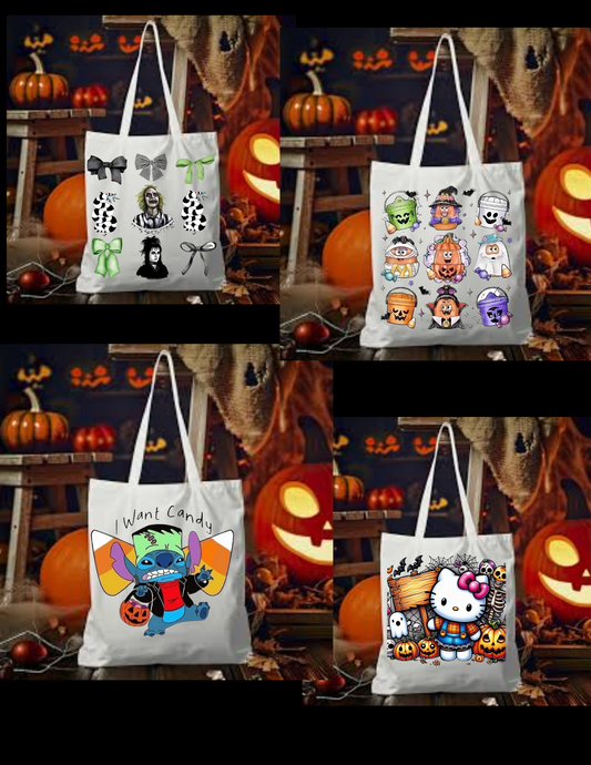 Halloween Trick or Treat Bags 🎃Choose an image and include the number in cart notes along with a name if you are wanting one on it🎃