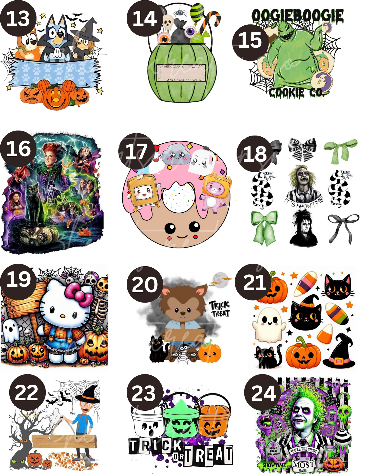 Halloween Trick or Treat Bags 🎃Choose an image and include the number in cart notes along with a name if you are wanting one on it🎃