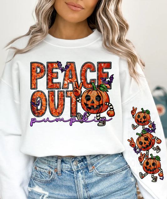 Peace Out Pumpkin Halloween Sweatshirt