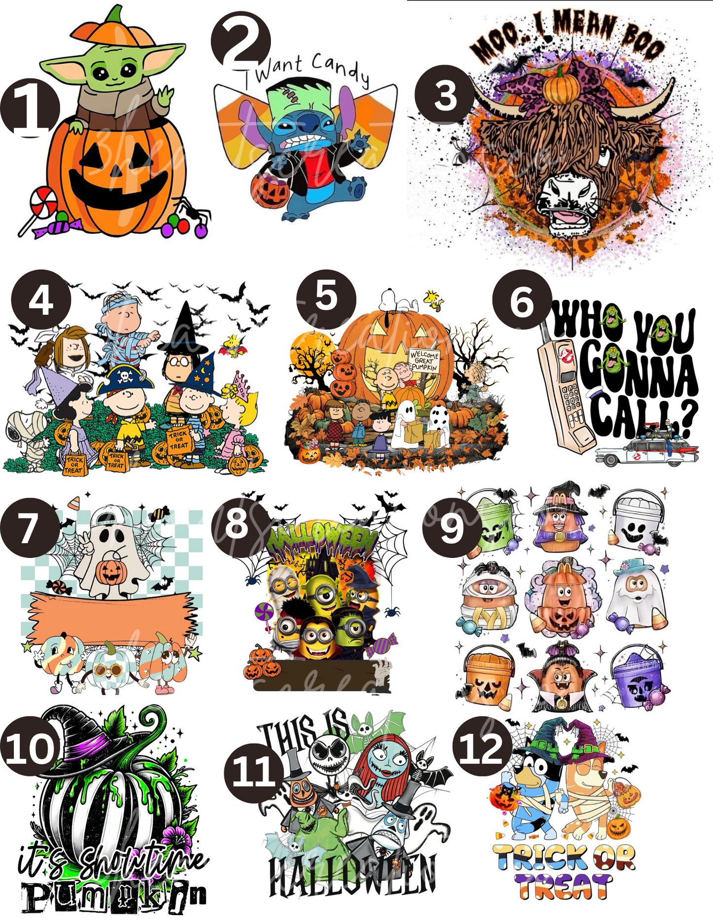 Halloween Trick or Treat Bags 🎃Choose an image and include the number in cart notes along with a name if you are wanting one on it🎃