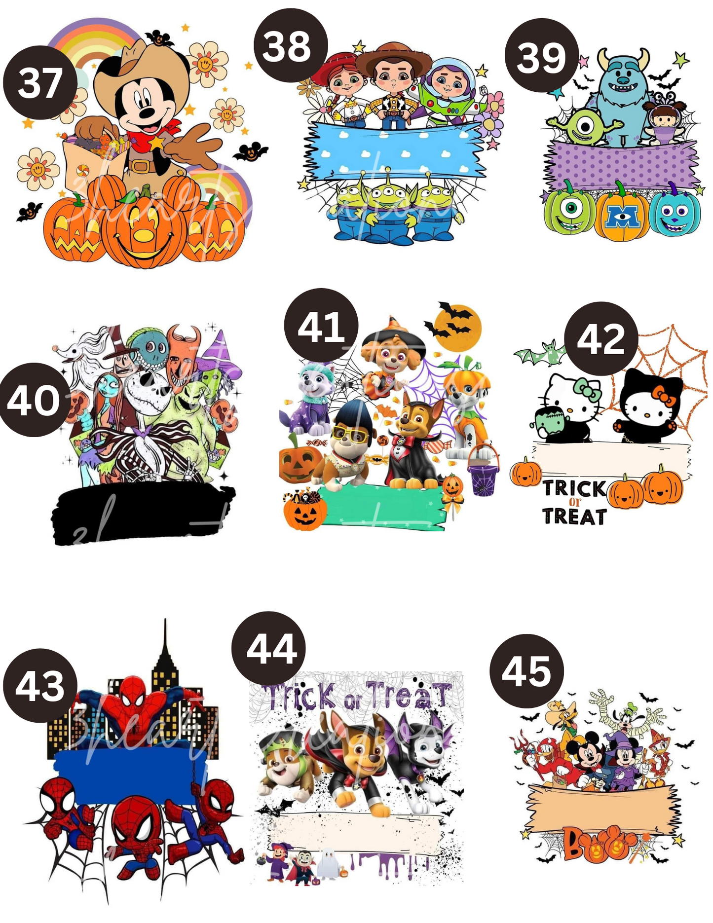 Halloween Trick or Treat Bags 🎃Choose an image and include the number in cart notes along with a name if you are wanting one on it🎃
