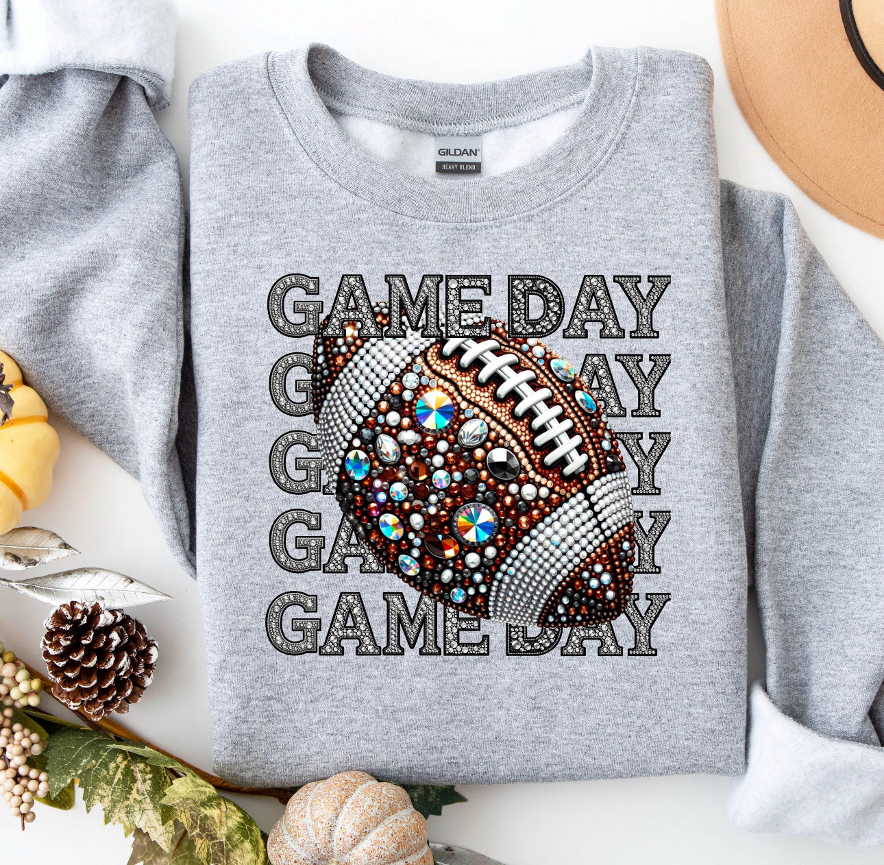 Game Day Sweatshirt with rhinestones
