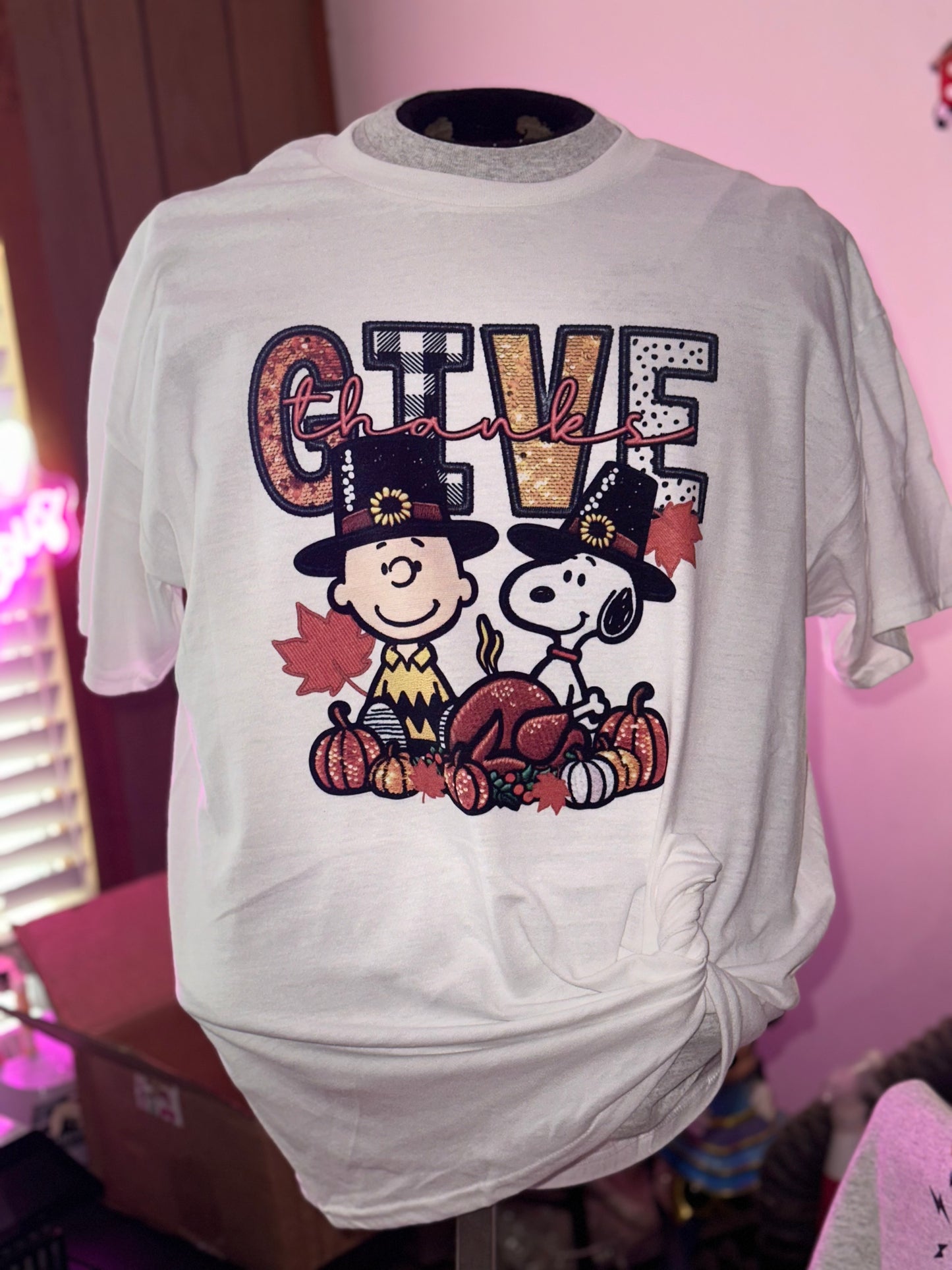 Charlie Brown give thanks shirt